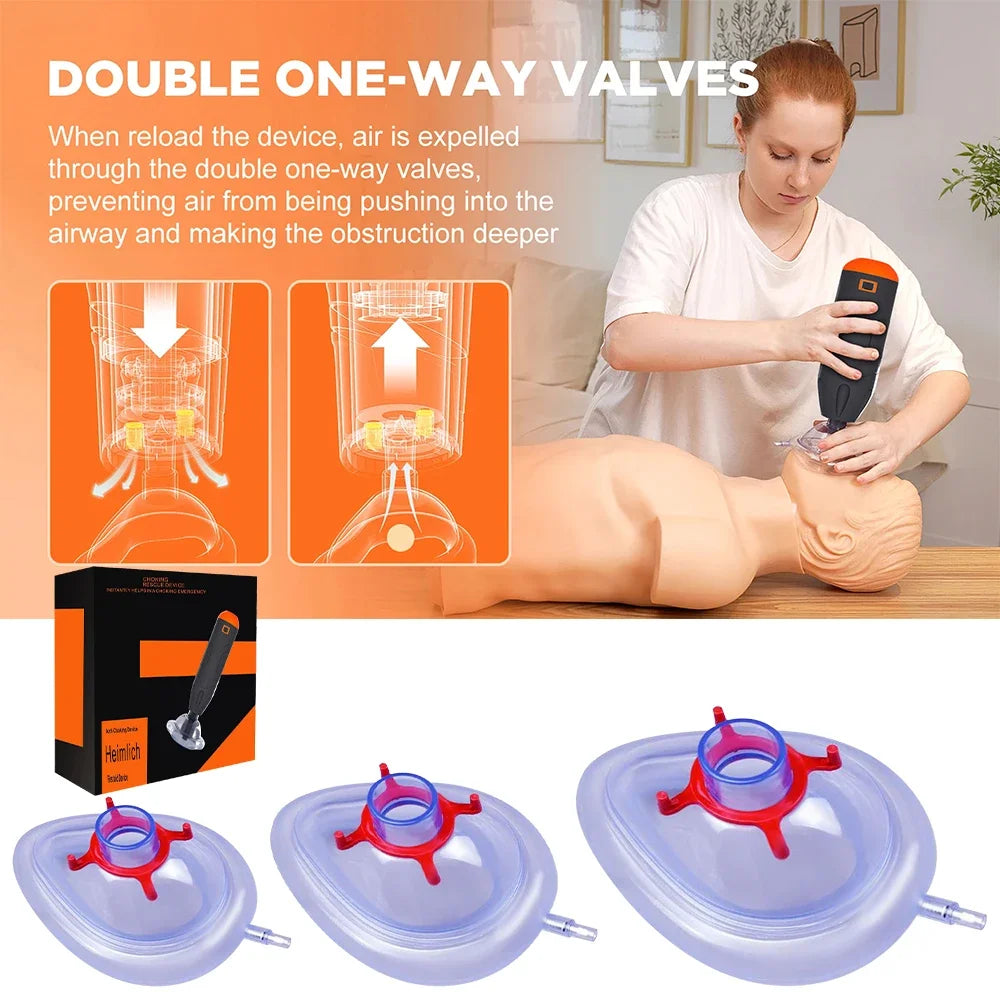 First Aid anti Choking Rescue Device Automatic for Adults Kids Home Choking Device Emergency Sucker CPR Machine with 3 Masks