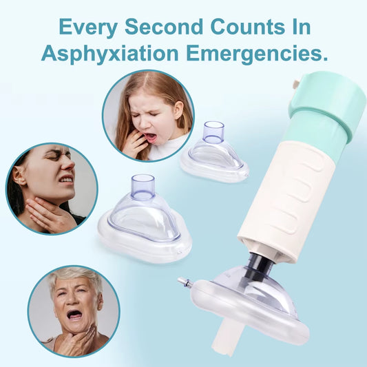Automatic First Aid anti Choking Rescue Device for Adults Kids with 3 Different Sizes Masks Home Airway Assist Emergency Kit